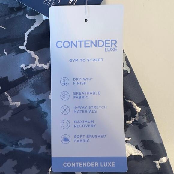 NWT Marika Ombré Blue Crackle Foil Zen Ankle Contender Luxe Leggings Size 2X - Picture 5 of 8